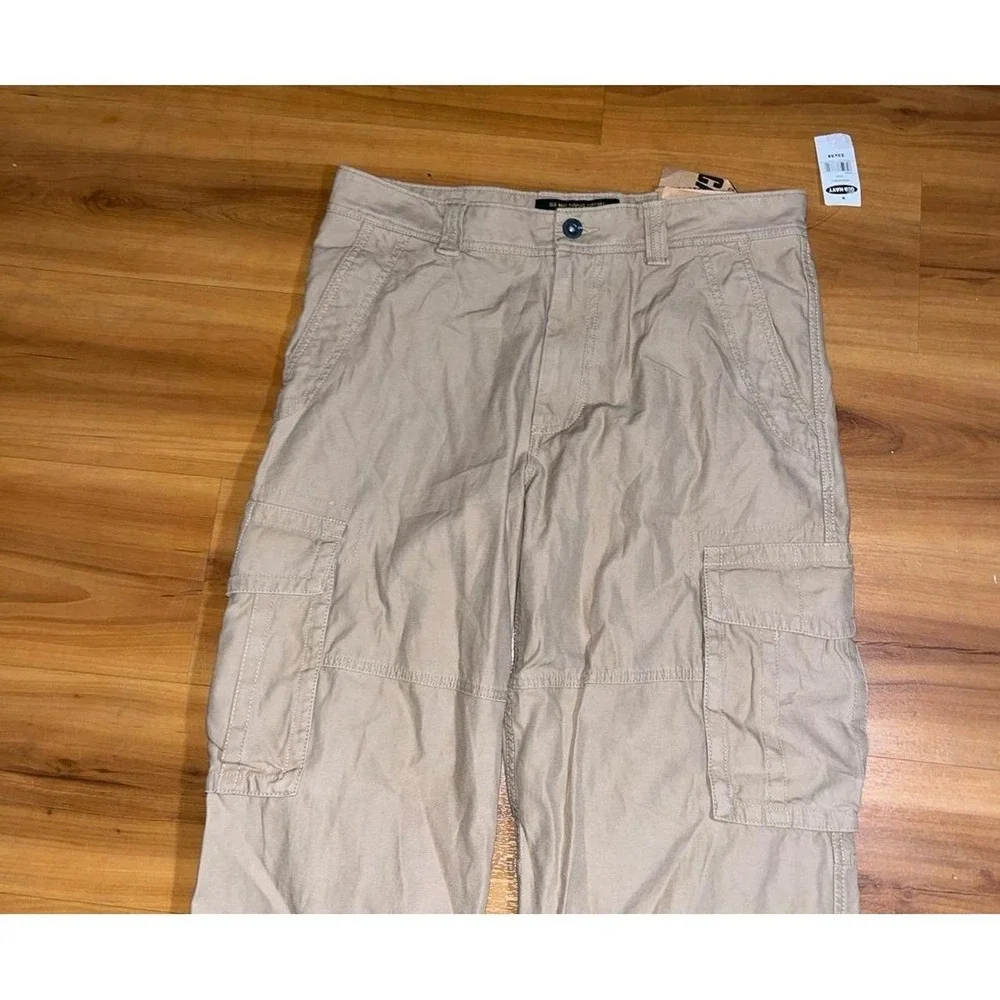 Mens NWT Old Navy Khaki Cargo Durable Tan Utility Straight Leg Pants